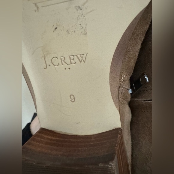 J. Crew Factory Suede Sawyer Booties Boots Classic Stacked Heel Size 9 - Picture 9 of 9